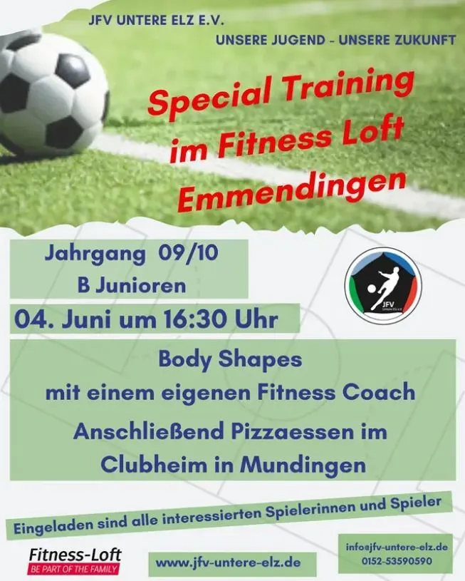Flyer Special Training mit Terminen